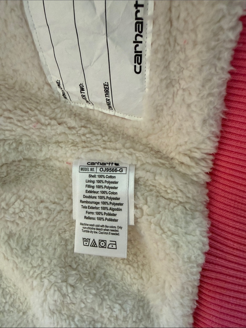Carhartt Canvas Active Jacket in Neon Pink - 3T - Picture 4 of 5